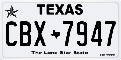 TX license plate CBX7947