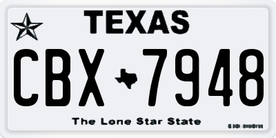 TX license plate CBX7948