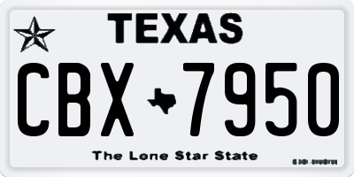 TX license plate CBX7950