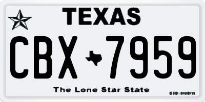 TX license plate CBX7959