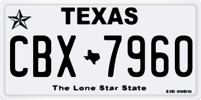 TX license plate CBX7960