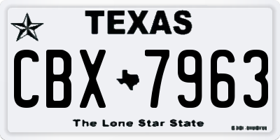 TX license plate CBX7963