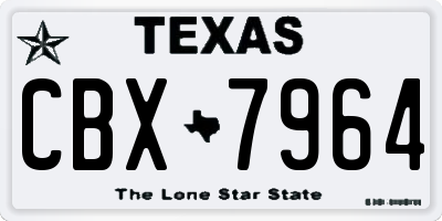 TX license plate CBX7964
