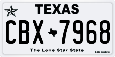 TX license plate CBX7968