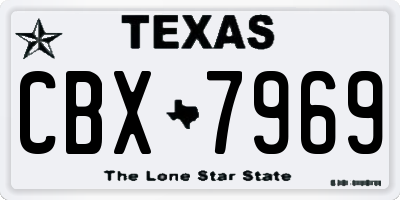 TX license plate CBX7969