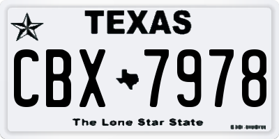TX license plate CBX7978