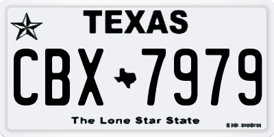 TX license plate CBX7979