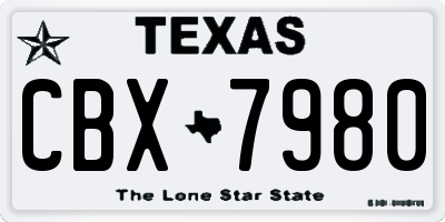 TX license plate CBX7980
