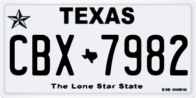 TX license plate CBX7982