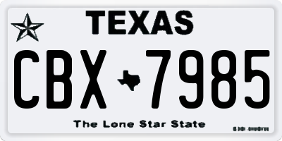 TX license plate CBX7985