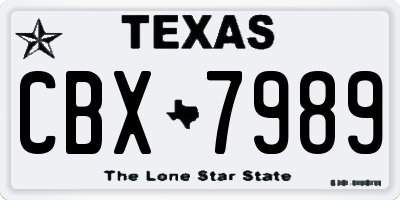 TX license plate CBX7989