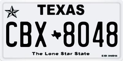 TX license plate CBX8048
