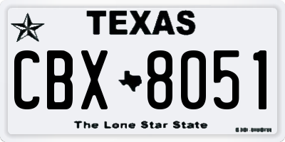 TX license plate CBX8051