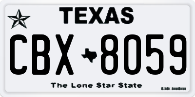 TX license plate CBX8059