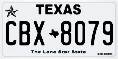 TX license plate CBX8079