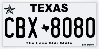 TX license plate CBX8080