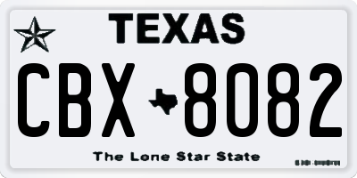 TX license plate CBX8082