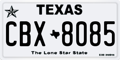 TX license plate CBX8085