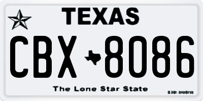 TX license plate CBX8086