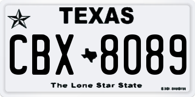 TX license plate CBX8089