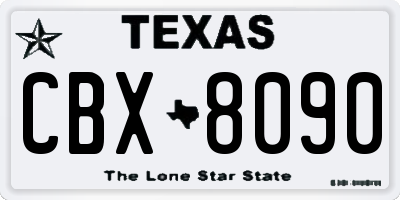 TX license plate CBX8090