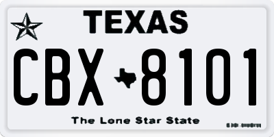 TX license plate CBX8101
