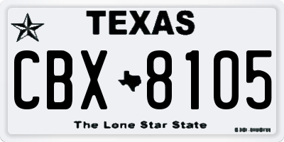 TX license plate CBX8105