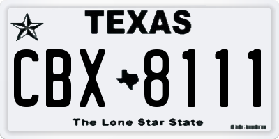 TX license plate CBX8111