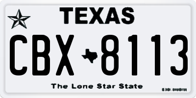 TX license plate CBX8113