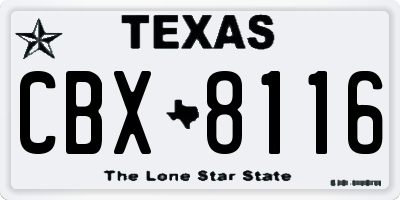 TX license plate CBX8116