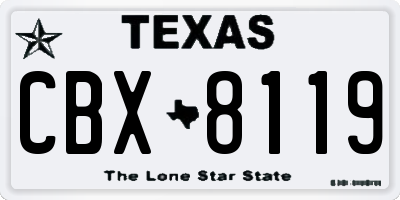 TX license plate CBX8119