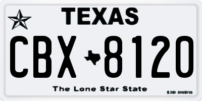 TX license plate CBX8120