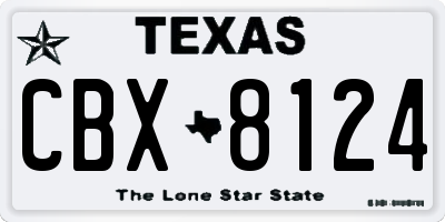 TX license plate CBX8124