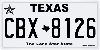 TX license plate CBX8126