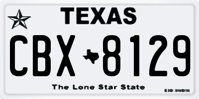 TX license plate CBX8129