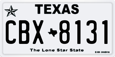 TX license plate CBX8131