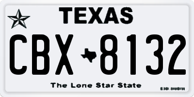 TX license plate CBX8132