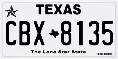 TX license plate CBX8135