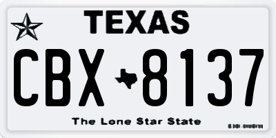 TX license plate CBX8137