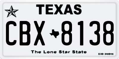 TX license plate CBX8138