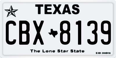 TX license plate CBX8139