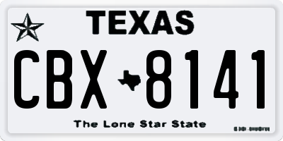 TX license plate CBX8141