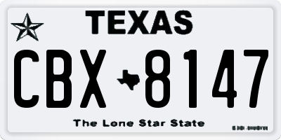 TX license plate CBX8147