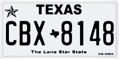 TX license plate CBX8148