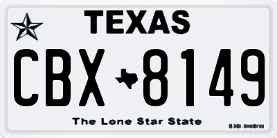 TX license plate CBX8149