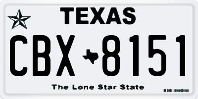 TX license plate CBX8151
