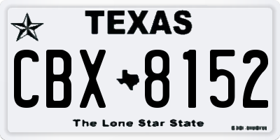 TX license plate CBX8152