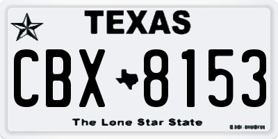 TX license plate CBX8153