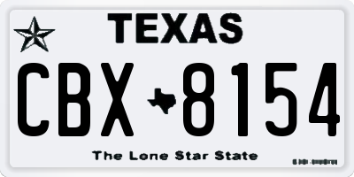 TX license plate CBX8154