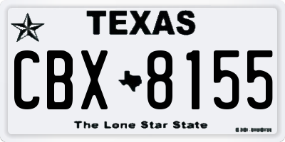 TX license plate CBX8155